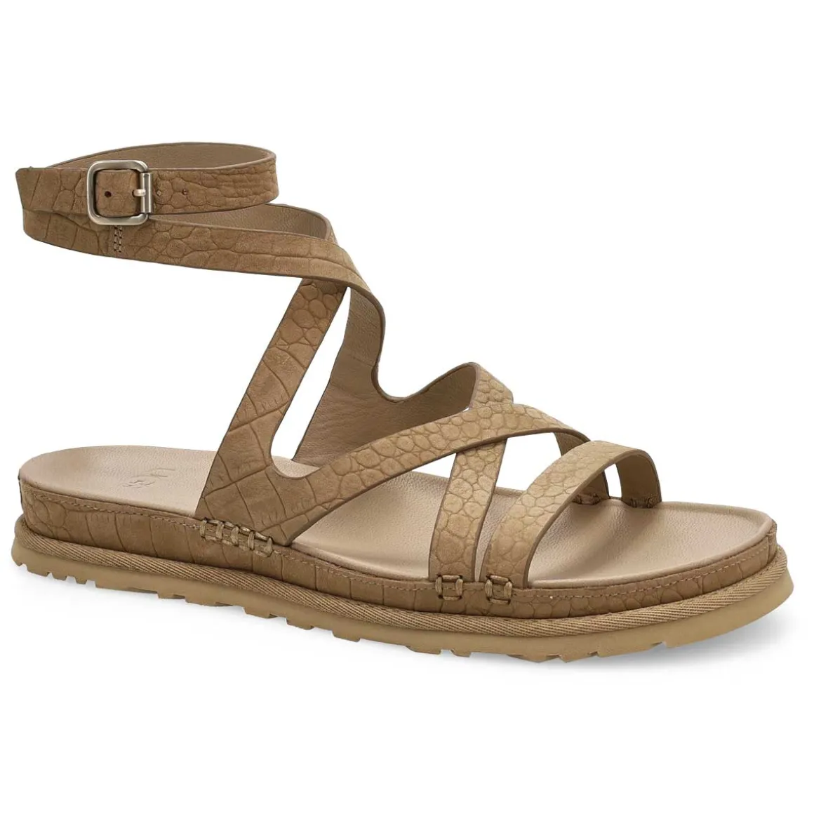 Golden Gaze Embossed Ankle Wrap Women