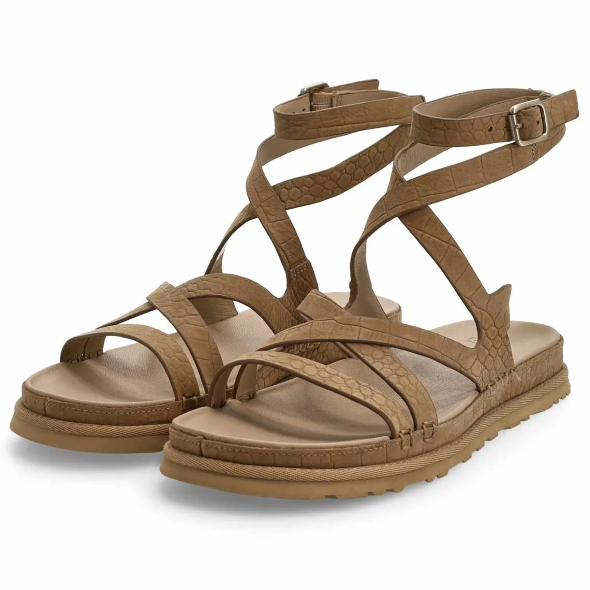 Golden Gaze Embossed Ankle Wrap Women